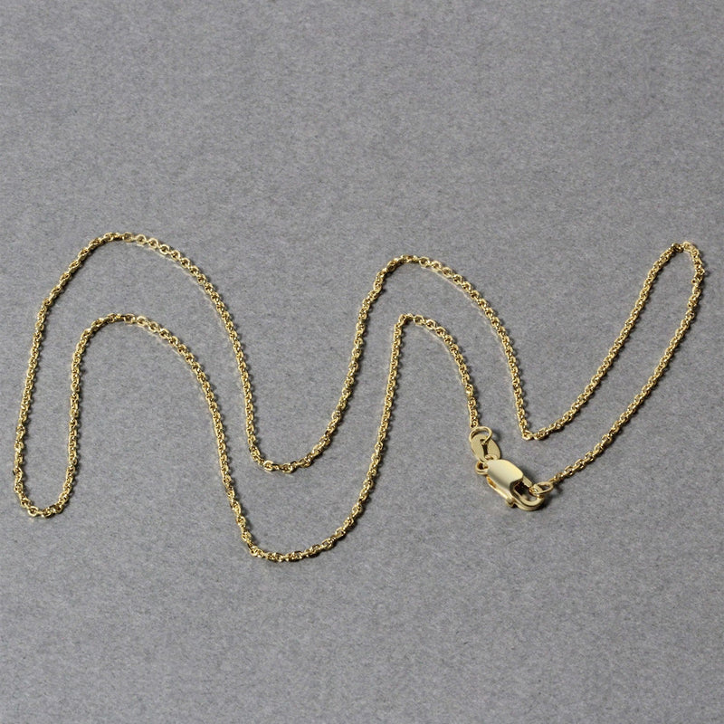 Bids.com 10k Yellow Gold Diamond Cut Cable Link Chain (1.10 mm) Necklaces Dark Gray 16 / Yellow Gold,18 / Yellow Gold,20 / Yellow Gold