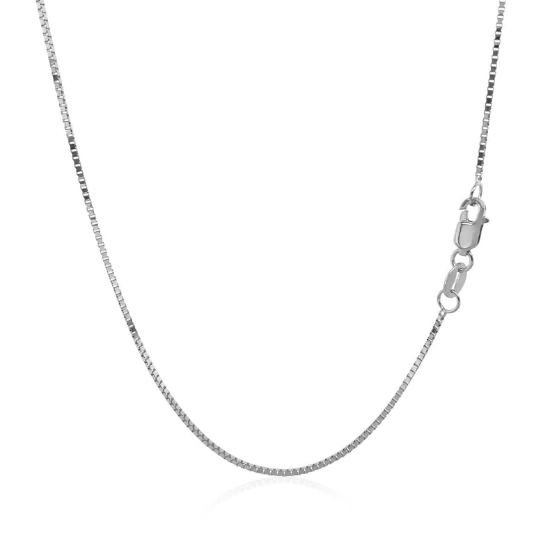 Bids.com 14k White Gold Classic Box Chain 0.8mm Necklaces White Smoke 16 / White Gold,17 / White Gold,18 / White Gold,20 / White Gold,22 / White Gold,24 / White Gold,30 / White Gold