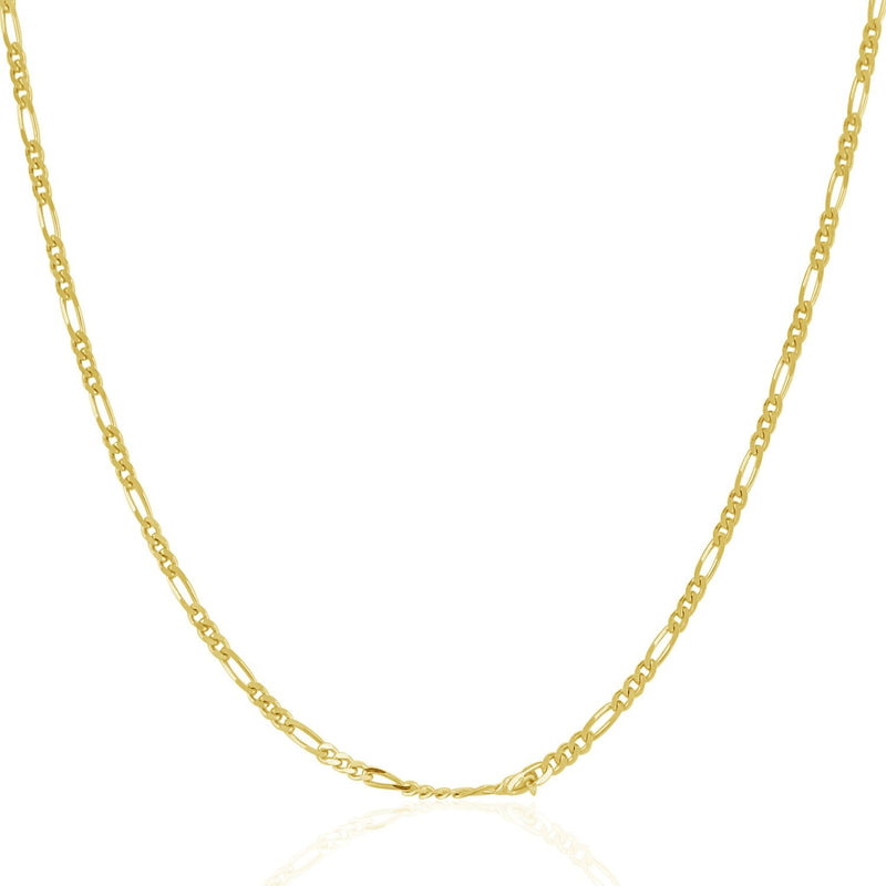 Bids.com 14k Yellow Gold Solid Figaro Chain 1.9mm Necklaces White Smoke 13 / Yellow Gold,16 / Yellow Gold,18 / Yellow Gold,20 / Yellow Gold,24 / Yellow Gold