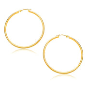 Bids.com 14k Yellow Gold Polished Hoop Earrings (30mm) Earrings White Smoke Yellow Gold
