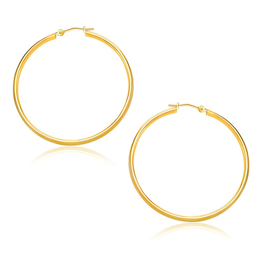 Bids.com 14k Yellow Gold Polished Hoop Earrings (30mm) Earrings White Smoke Yellow Gold