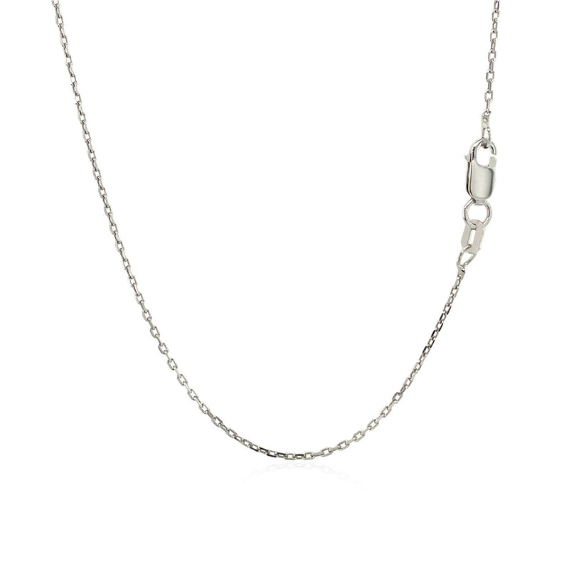 Bids.com Sterling Silver Rhodium Plated Cable Chain 1.1mm Necklaces White Smoke 16 / Sterling Silver,18 / Sterling Silver,20 / Sterling Silver,24 / Sterling Silver,30 / Sterling Silver