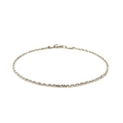Bids.com 14k White Gold Solid Diamond Cut Rope Bracelet 1.5mm Bracelets White Smoke 7 / White Gold
