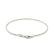 Bids.com 14k White Gold Solid Diamond Cut Rope Bracelet 1.5mm Bracelets White Smoke 7 / White Gold