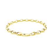 Bids.com 4.6mm 14k Yellow Gold Oval Rolo Bracelet Bracelets White Smoke 7 / Yellow Gold