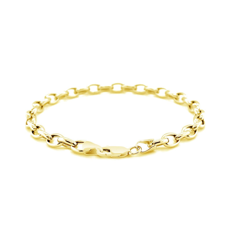 Bids.com 4.6mm 14k Yellow Gold Oval Rolo Bracelet Bracelets White Smoke 7 / Yellow Gold