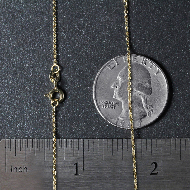 Bids.com 14k Yellow Gold Diamond Cut Cable Link Chain 1.1mm Necklaces Dark Slate Gray 13 / Yellow Gold,16 / Yellow Gold,17 / Yellow Gold,18 / Yellow Gold,20 / Yellow Gold,24 / Yellow Gold,One / Yellow Gold