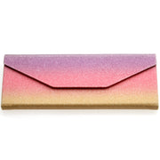 zeroUV Fabulous 6.5" Glitter Rainbow Tri Fold Portable Sunglasses Case D198 Accessories Dark Gray Purple Pink Yellow