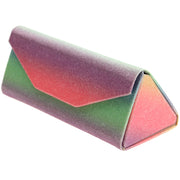 zeroUV Fabulous 6.5" Glitter Rainbow Tri Fold Portable Sunglasses Case D198 Accessories White Smoke Purple Pink Yellow,Green Purple Pink,Pink Yellow Blue,Blue Green Purple