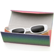zeroUV Fabulous 6.5" Glitter Rainbow Tri Fold Portable Sunglasses Case D198 Accessories White Smoke Purple Pink Yellow,Green Purple Pink,Pink Yellow Blue,Blue Green Purple