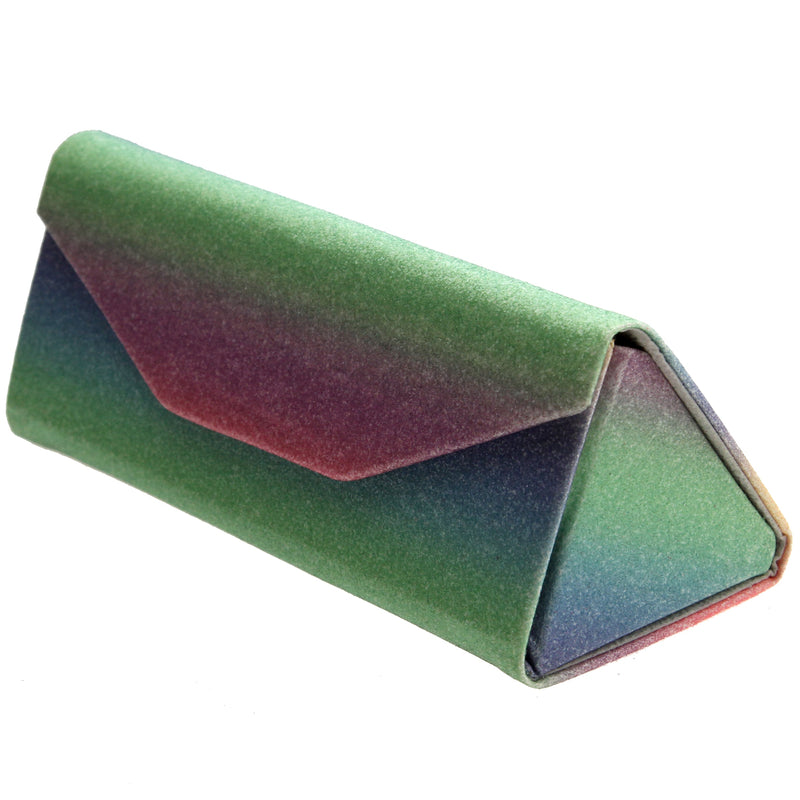 zeroUV Fabulous 6.5" Glitter Rainbow Tri Fold Portable Sunglasses Case D198 Accessories White Smoke Purple Pink Yellow,Green Purple Pink,Pink Yellow Blue,Blue Green Purple