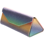 zeroUV Fabulous 6.5" Glitter Rainbow Tri Fold Portable Sunglasses Case D198 Accessories White Smoke Purple Pink Yellow,Green Purple Pink,Pink Yellow Blue,Blue Green Purple