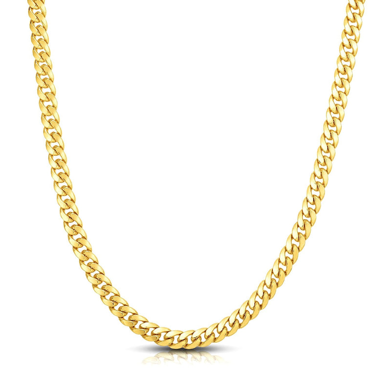 Bids.com 7.0mm 14k Yellow Gold Classic Miami Cuban Solid Chain Necklaces White Smoke 24 / Yellow Gold,26 / Yellow Gold,20 / Yellow Gold,22 / Yellow Gold