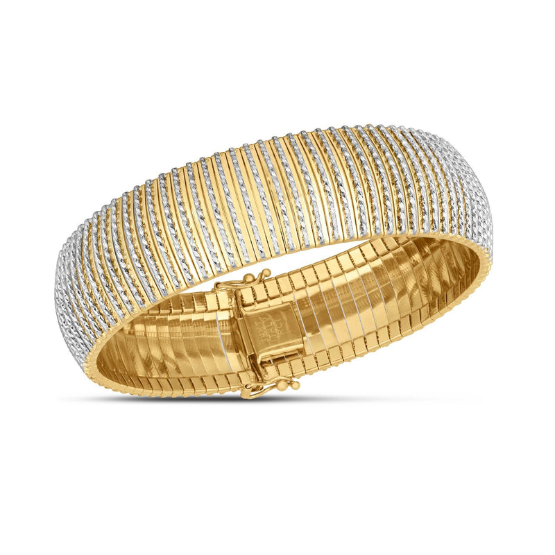 Bids.com 14k Yellow Gold Bold Diamante Flex Bracelet (17.10 mm) Bracelets White Smoke 7 / Yellow Gold,7.5 / Yellow Gold