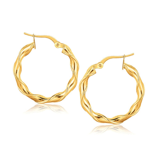 Bids.com 14k Yellow Gold Hoop Earrings (1 inch) Earrings White Smoke Yellow Gold