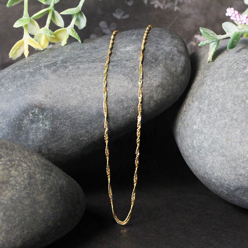 Bids.com 14k Yellow Gold Singapore Chain 1.5mm Necklaces Black 16 / Yellow Gold,18 / Yellow Gold,20 / Yellow Gold,24 / Yellow Gold