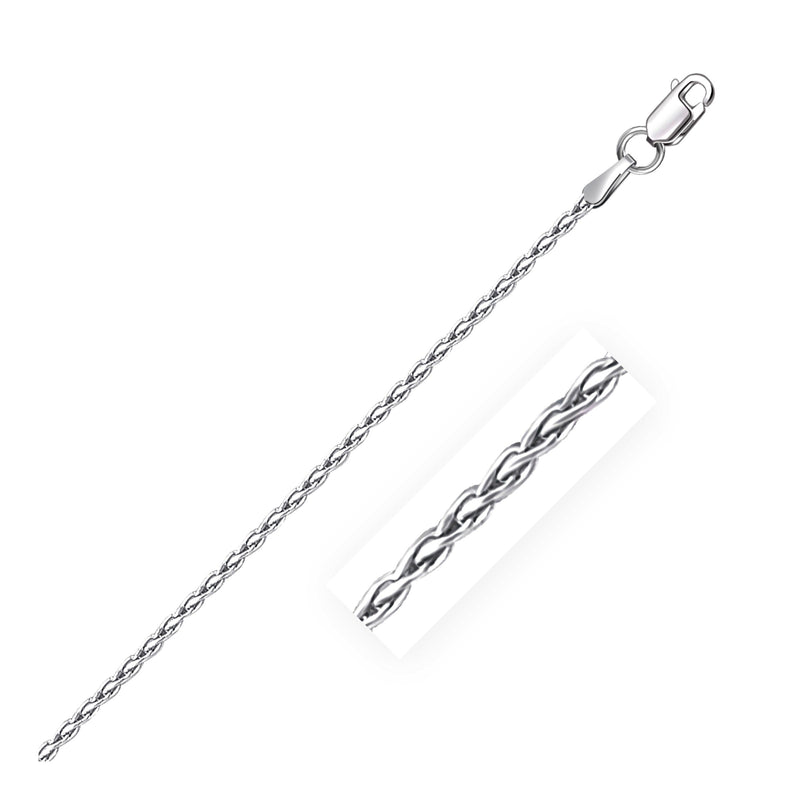 Bids.com Sterling Silver Rhodium Plated Wheat Chain 1.5mm Necklaces White Smoke 16 / Sterling Silver,18 / Sterling Silver,20 / Sterling Silver,24 / Sterling Silver,One / Sterling Silver
