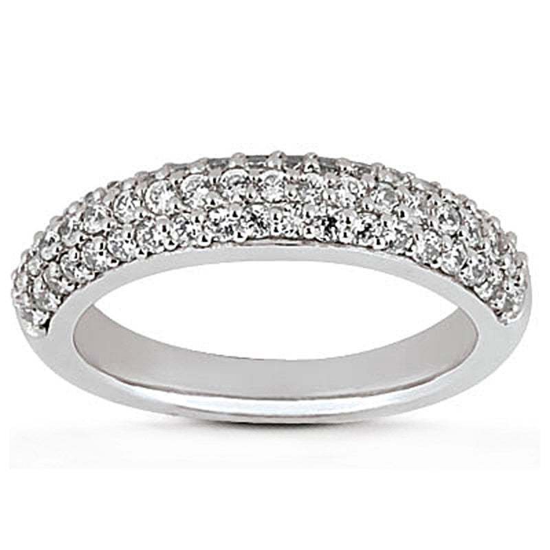 Bids.com 14k White Gold Triple Multi-Row Micro- Pave Diamond Wedding Ring Band Rings White Smoke 4 / White Gold,4.5 / White Gold,5 / White Gold,5.5 / White Gold,6 / White Gold,6.5 / White Gold,7 / White Gold,7.5 / White Gold,8 / White Gold,8.5 / White Gold,9 / White Gold