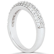 Bids.com 14k White Gold Triple Multi-Row Micro- Pave Diamond Wedding Ring Band Rings White Smoke 4 / White Gold,4.5 / White Gold,5 / White Gold,5.5 / White Gold,6 / White Gold,6.5 / White Gold,7 / White Gold,7.5 / White Gold,8 / White Gold,8.5 / White Gold,9 / White Gold