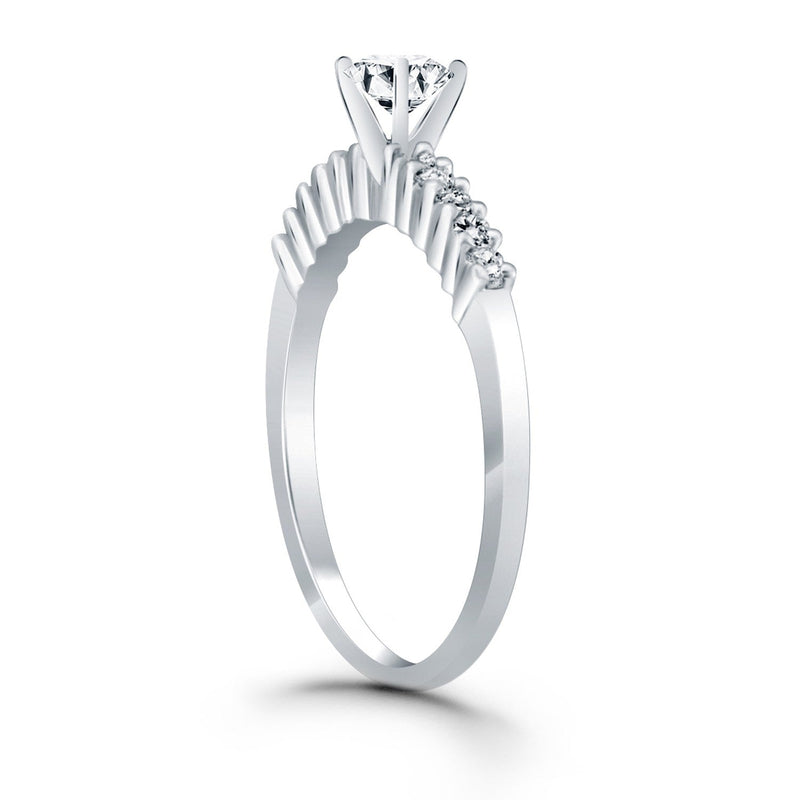Bids.com 14k White Gold Shared Prong Accent Diamond Engagement Ring Rings White Smoke 4 / White Gold,4.5 / White Gold,5 / White Gold,5.5 / White Gold,6 / White Gold,6.5 / White Gold,7 / White Gold,7.5 / White Gold,8 / White Gold,8.5 / White Gold,9 / White Gold