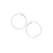 Bids.com 14k White Gold Polished Hoop Earrings (20 mm) Earrings White Smoke White Gold