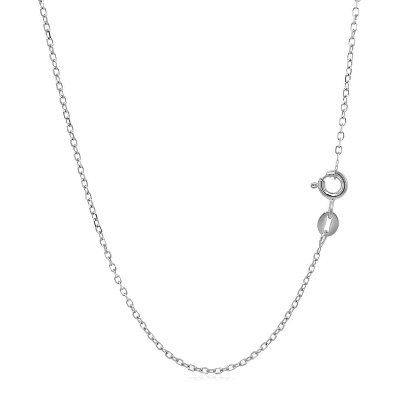 Bids.com 14k White Gold Faceted Cable Link Chain 1.3mm Necklaces White Smoke 16 / White Gold,18 / White Gold,20 / White Gold,One / White Gold