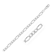 Bids.com Rhodium Plated 5.5mm Sterling Silver Figaro Style Chain Necklaces White Smoke 18 / Sterling Silver,20 / Sterling Silver,22 / Sterling Silver,24 / Sterling Silver,30 / Sterling Silver