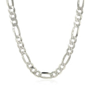 Bids.com Rhodium Plated 5.5mm Sterling Silver Figaro Style Chain Necklaces White Smoke 18 / Sterling Silver,20 / Sterling Silver,22 / Sterling Silver,24 / Sterling Silver,30 / Sterling Silver