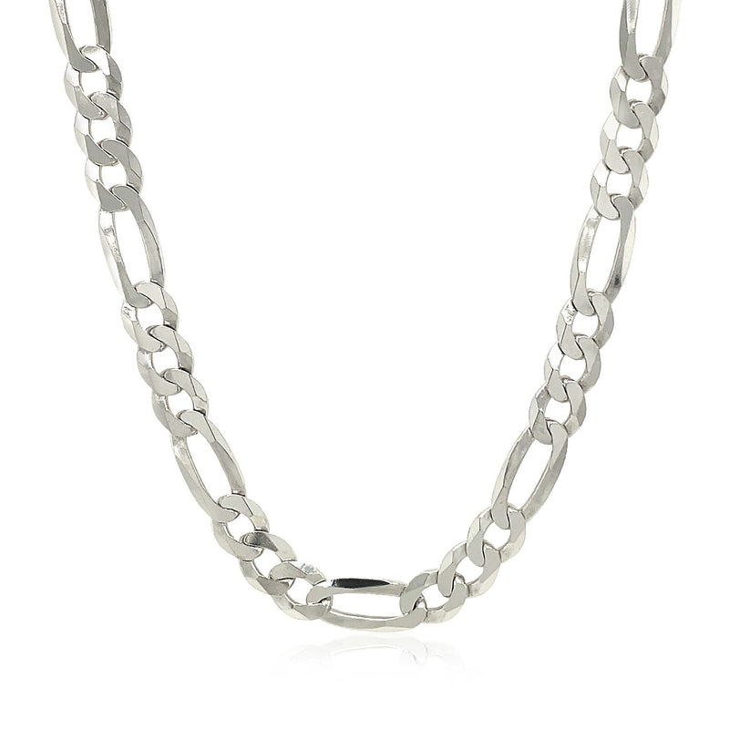 Bids.com Rhodium Plated 5.5mm Sterling Silver Figaro Style Chain Necklaces White Smoke 18 / Sterling Silver,20 / Sterling Silver,22 / Sterling Silver,24 / Sterling Silver,30 / Sterling Silver
