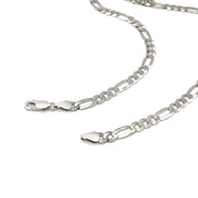 Bids.com Rhodium Plated 5.5mm Sterling Silver Figaro Style Chain Necklaces White Smoke 18 / Sterling Silver,20 / Sterling Silver,22 / Sterling Silver,24 / Sterling Silver,30 / Sterling Silver