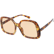 zeroUV Glam Retro Fabulous Fashion Oversized Square Sunglasses D205 Sunglasses White Smoke Tortoise / Light Brown,Tortoise / Smoke,Olive / Lavender,Clear-Tan / Green,Black / Lavender
