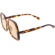 zeroUV Glam Retro Fabulous Fashion Oversized Square Sunglasses D205 Sunglasses White Smoke Tortoise / Light Brown,Tortoise / Smoke,Olive / Lavender,Clear-Tan / Green,Black / Lavender
