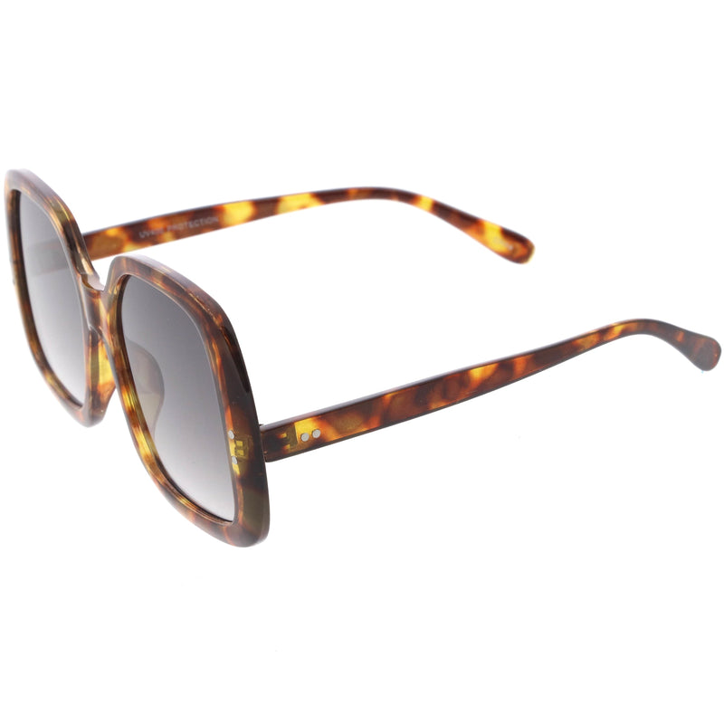 zeroUV Glam Retro Fabulous Fashion Oversized Square Sunglasses D205 Sunglasses White Smoke Tortoise / Light Brown,Tortoise / Smoke,Olive / Lavender,Clear-Tan / Green,Black / Lavender