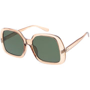 zeroUV Glam Retro Fabulous Fashion Oversized Square Sunglasses D205 Sunglasses White Smoke Tortoise / Light Brown,Tortoise / Smoke,Olive / Lavender,Clear-Tan / Green,Black / Lavender