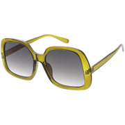 zeroUV Glam Retro Fabulous Fashion Oversized Square Sunglasses D205 Sunglasses White Smoke Tortoise / Light Brown,Tortoise / Smoke,Olive / Lavender,Clear-Tan / Green,Black / Lavender