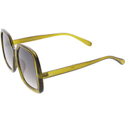 zeroUV Glam Retro Fabulous Fashion Oversized Square Sunglasses D205 Sunglasses White Smoke Tortoise / Light Brown,Tortoise / Smoke,Olive / Lavender,Clear-Tan / Green,Black / Lavender