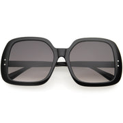 zeroUV Glam Retro Fabulous Fashion Oversized Square Sunglasses D205 Sunglasses White Smoke Black / Lavender
