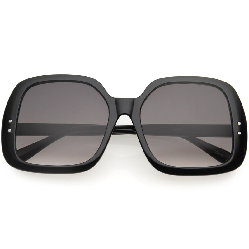 zeroUV Glam Retro Fabulous Fashion Oversized Square Sunglasses D205 Sunglasses White Smoke Black / Lavender