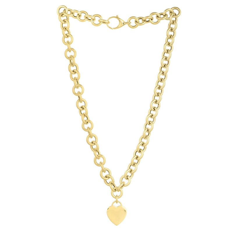 Bids.com 14k Yellow Gold Rolo Link Necklace (11.40 mm) Necklaces White Smoke 18 / Yellow Gold