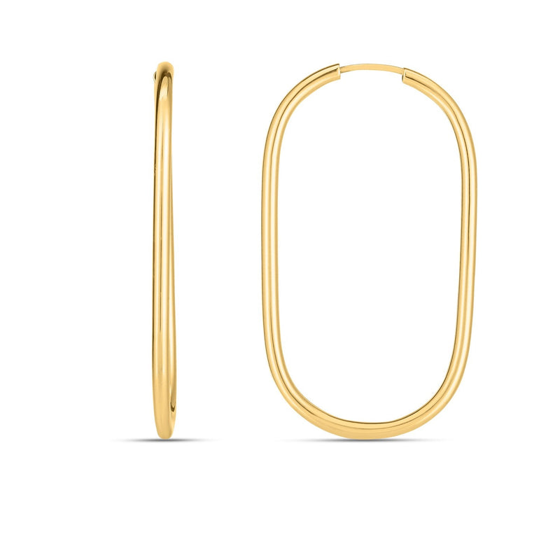 Bids.com 14k Yellow Gold Endless Large Paperclip Hoop Earrings Earrings White Smoke Yellow Gold