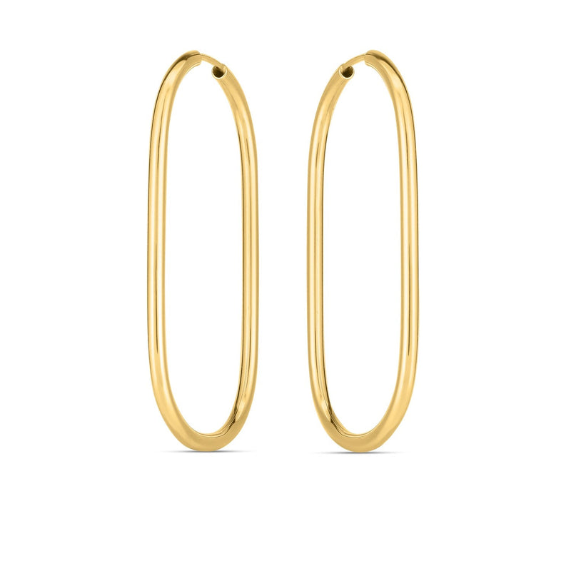 Bids.com 14k Yellow Gold Endless Large Paperclip Hoop Earrings Earrings White Smoke Yellow Gold