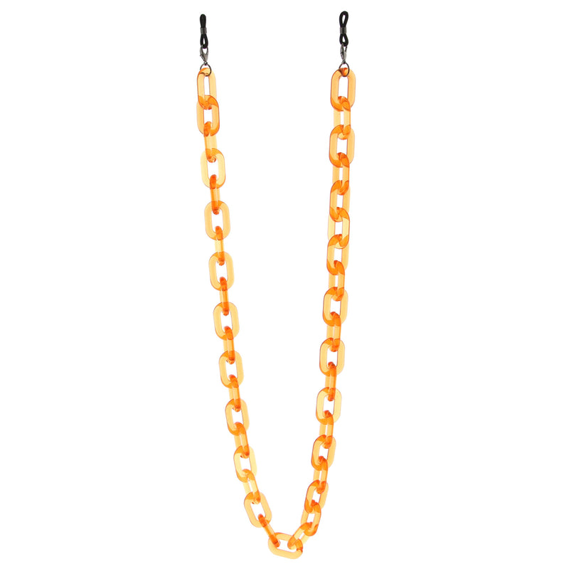 zeroUV Color Pop 30" Translucent Plastic Face Mask and Glasses Chain Sunglasses White Smoke Clear Orange