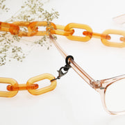 zeroUV Color Pop 30" Translucent Plastic Face Mask and Glasses Chain Sunglasses White Smoke Clear Orange,Clear Purple,Clear Teal,Clear Pink,Clear Red