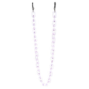 zeroUV Color Pop 30" Translucent Plastic Face Mask and Glasses Chain Sunglasses White Smoke Clear Purple