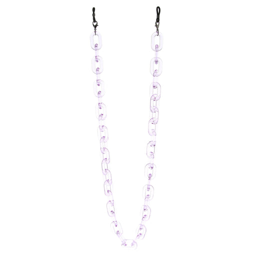 zeroUV Color Pop 30" Translucent Plastic Face Mask and Glasses Chain Sunglasses White Smoke Clear Purple