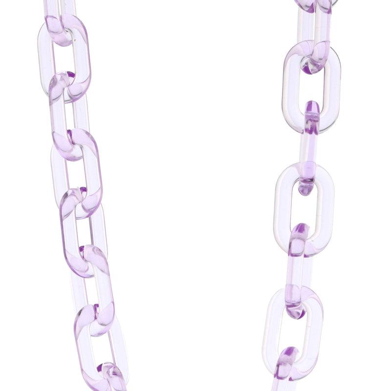 zeroUV Color Pop 30" Translucent Plastic Face Mask and Glasses Chain Sunglasses White Smoke Clear Orange,Clear Purple,Clear Teal,Clear Pink,Clear Red