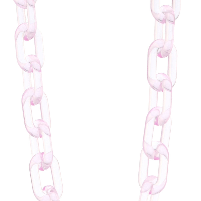 zeroUV Color Pop 30" Translucent Plastic Face Mask and Glasses Chain Sunglasses White Smoke Clear Orange,Clear Purple,Clear Teal,Clear Pink,Clear Red