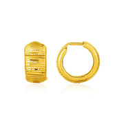 Bids.com Reversible Textured and Smooth Snuggable Earrings in 10k Yellow Gold Earrings White Smoke Yellow Gold