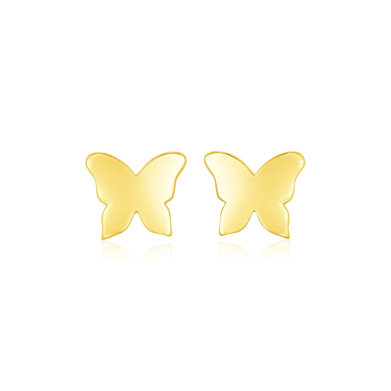 Bids.com 14k Yellow Gold Polished Butterfly Earrings Earrings White Smoke Yellow Gold