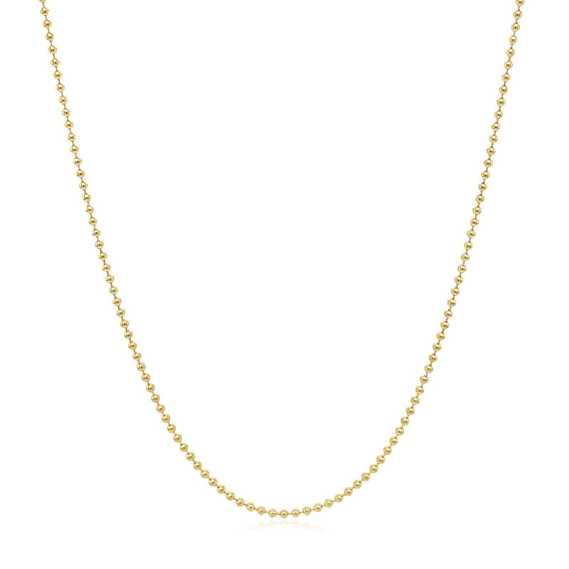Bids.com 14k Yellow Gold Bead Chain 1.0mm Necklaces White Smoke 16 / Yellow Gold,18 / Yellow Gold,20 / Yellow Gold